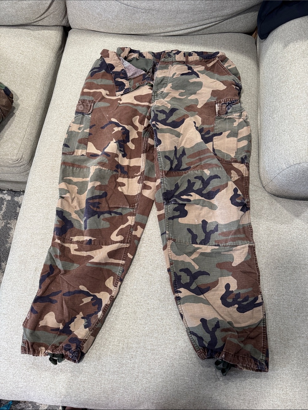 Kids Camo Cargo Pants - Green/Brown Camouflage